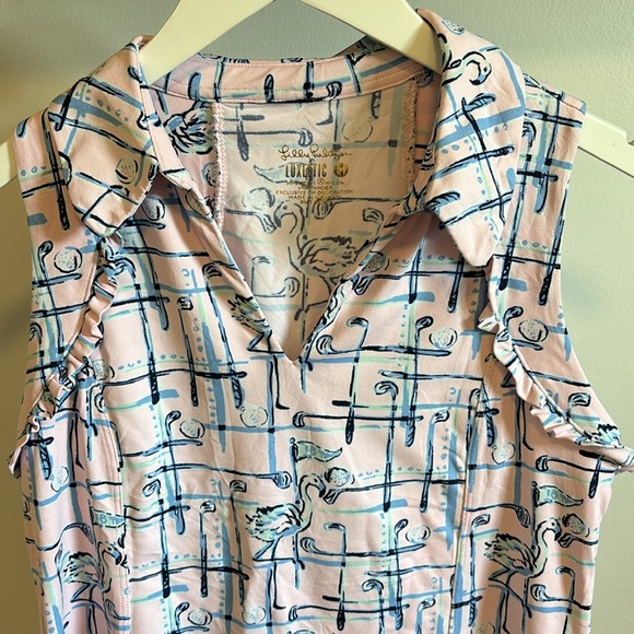 Lilly Pulitzer Luxletic Martina UPF polo tank. - Picture 4 of 9